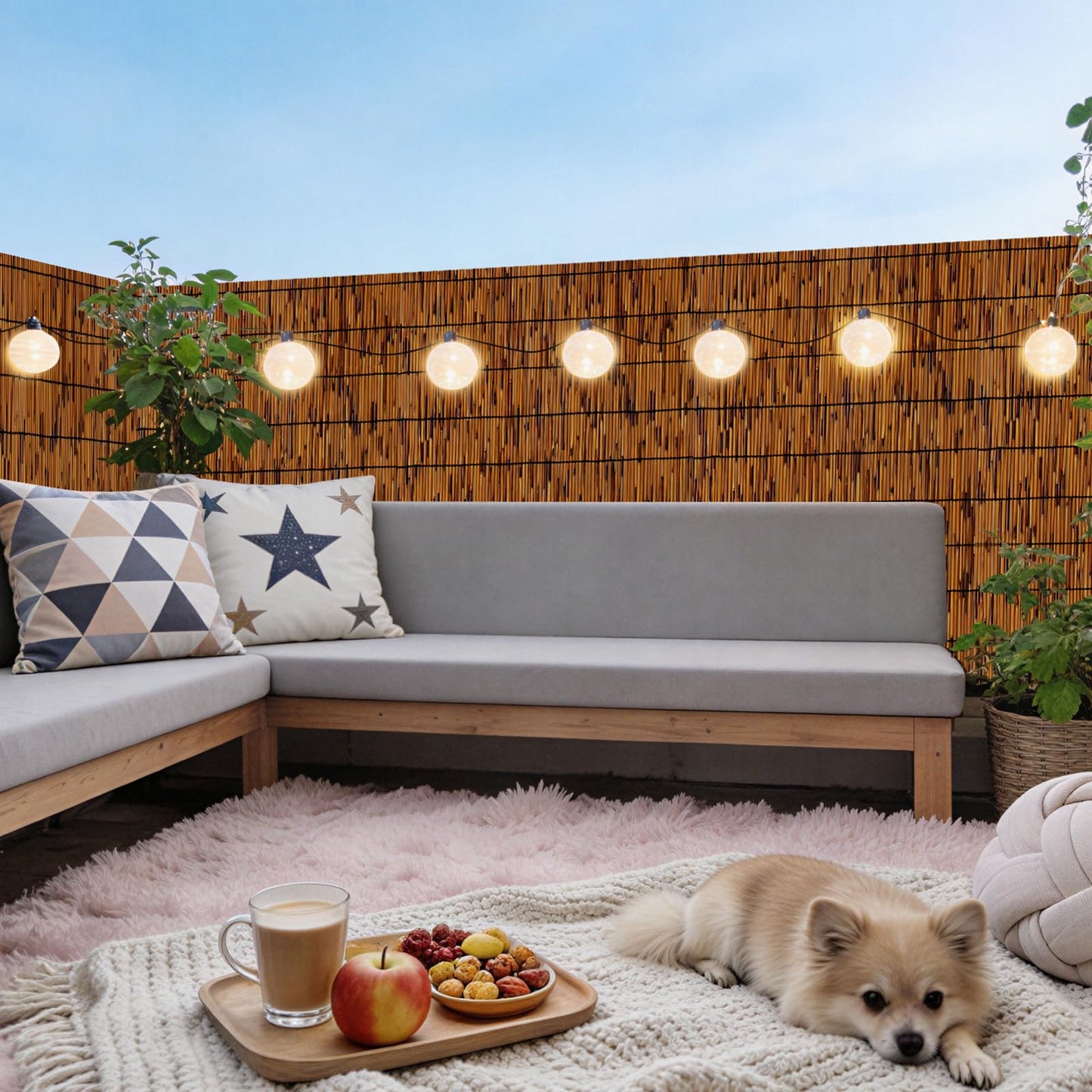 GALTEED 4FT X 16.4FT Natural Reed Fence, 2Pack Bamboo Privacy Fencing 4ft High Decorative Reed Screen for Outdoor Patio Balcony Garden Backyard 4FT (Height) X 16.4FT(Length