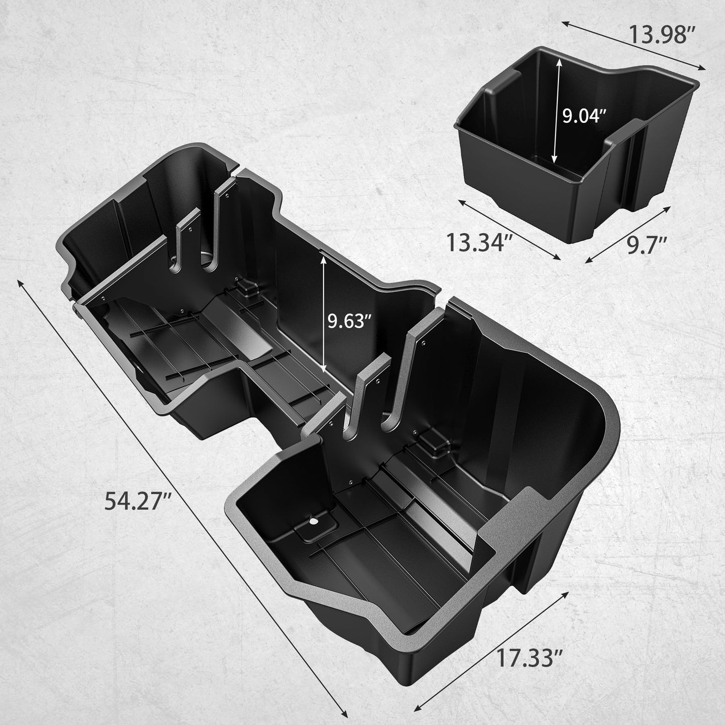 oEdRo Upgraded Under Seat Storage Box Fit with 2019-2026 Chevy Silverado/GMC Sierra 1500, 2020-2026 Silverado/Sierra 2500HD 3500HD Double Cab & Crew Cab, 2-in-1 Underseat Storage Black Tool Box