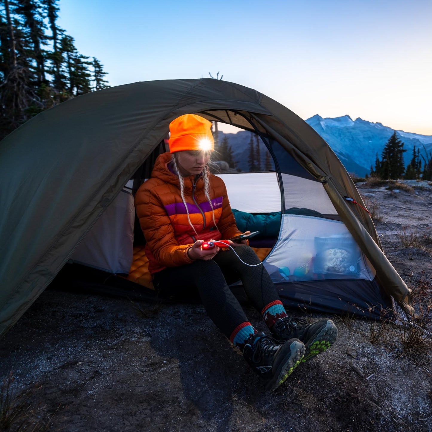 POWERCAP LED Hat Light 150 Lumens Rechargeable Fleece Beanie with Bright Built-in Headlamp Waterproof LED Warm One Size Cap