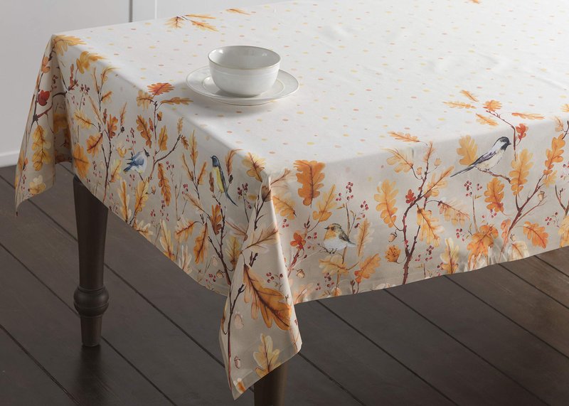 Maison d' Hermine Table Cloth Rectangle Table 100% Cotton 60 x 108 Inches Fall Tablecloth Reusable Everyday Use for Thanksgiving Christmas Decorations Dining Farmhouse Party (Oak Leaves)