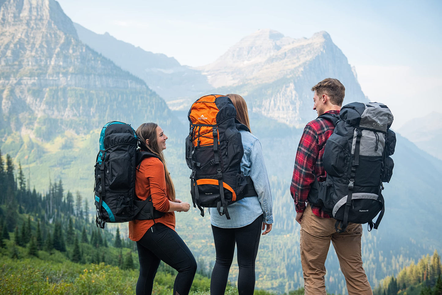 Teton 75L Explorer Internal Frame Backpack for Hiking, Camping, Backpacking, Rain Cover Included, Ocean