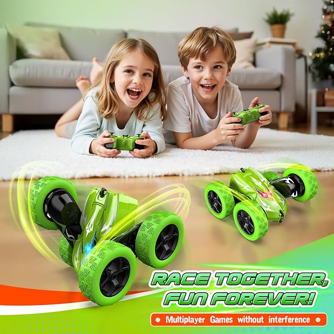 Remote Control Car 4WD 2.4GHz Fast RC Cars with Wheel Lights Toys for Age 3-12 Birthday Gifts Christmas Toys for 3-12 Year Olds Type-C Charging Rechargeable
