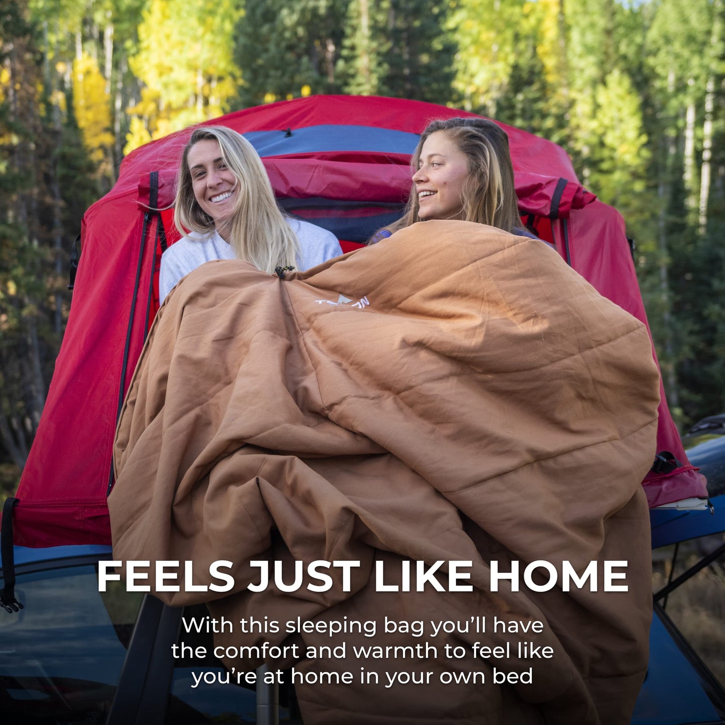 Teton 0F Degree Deer Hunter Sleeping Bag. Warm and Comfortable Camping Sleeping Bags, Teton Tough Canvas Shell for Camping, Hunting, and Cold Weather, Brown