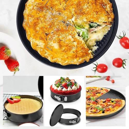 GZMAISULEE 9 Inch Springform Pan Baking Pans Round Leakproof Nonstick Removable Bottom Bakeware for Cake, Cheesecakes, Pizza, and Quiches
