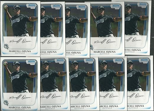 2011 Bowman Chrome #BCP36 Marcell Ozuna Rookie 10 Card Investment Lot St. Louis Cardinals