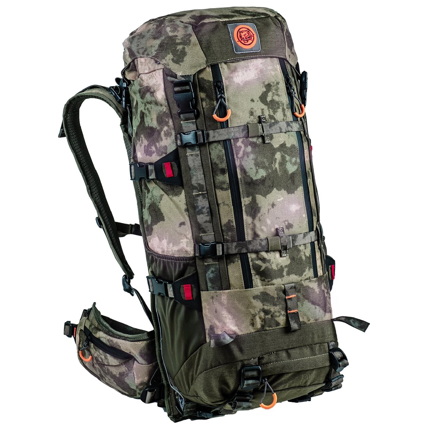TKLoop Hunting Pack for Men – 40L Expandable Tactical Frame Backpack, Meat Hauler, Rifle Holder, Shotgun Rest, Water Resistant, Camouflage