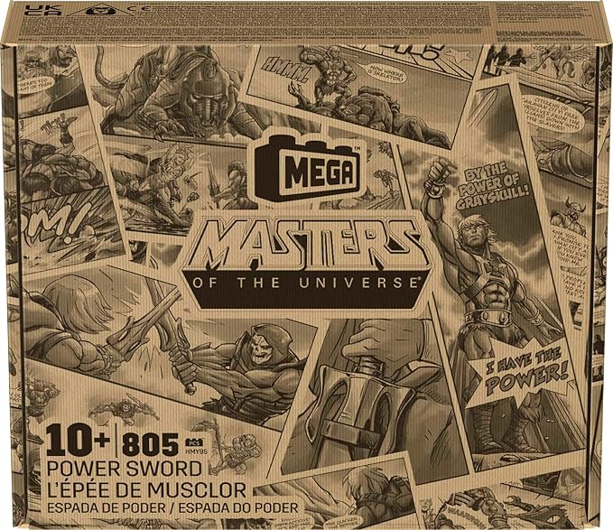 MEGA Masters of The Universe Building Toys Set Power Sword with 805 Pieces 30 Inches Tall Includes Display Stand Adult Collectible