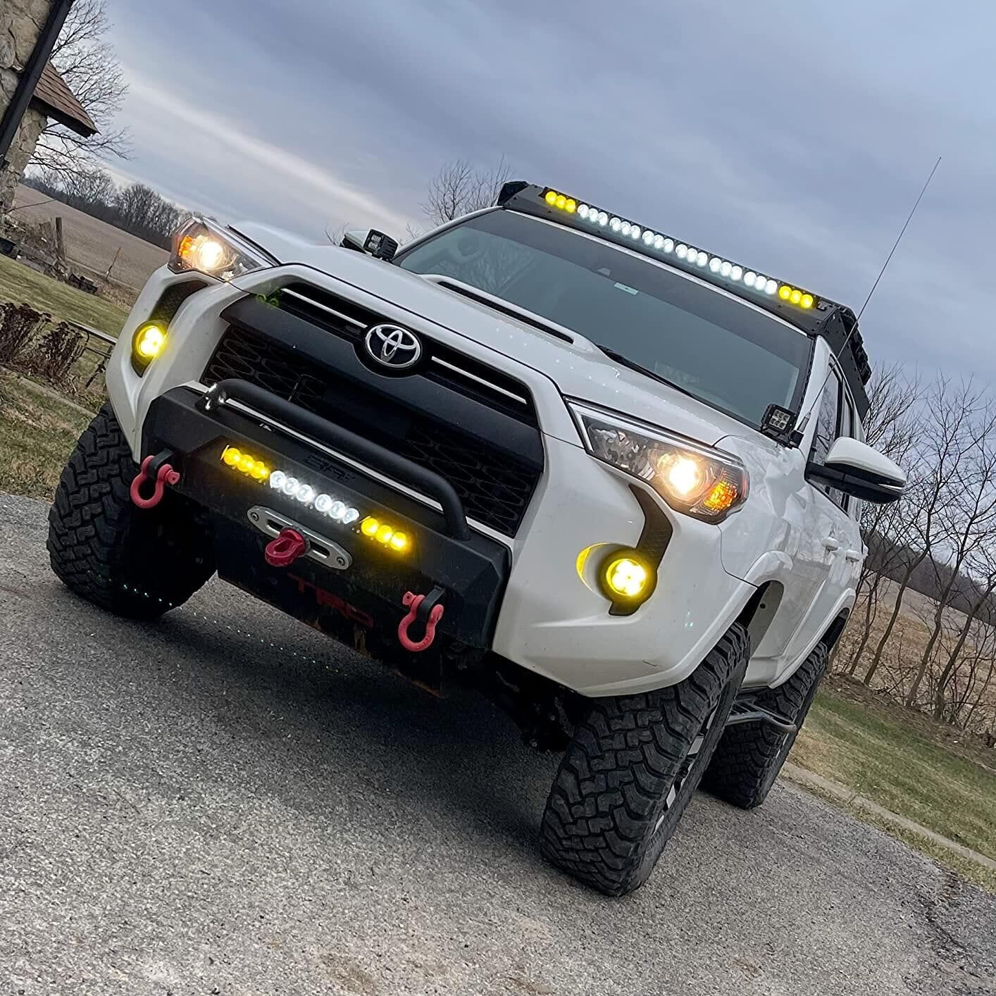 Willpower 54 inch LED Light Bar Single Row Dual Color 300W Off Road Light Bar White Amber Combo LED Work Light Truck UTV 4x4 Cars SUVs ATVs Boats Fog Driving Light with Wiring Harness kit