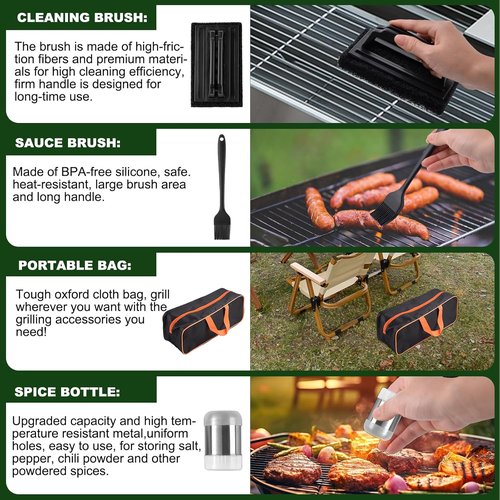 Blackstone 22PCS Griddle Accessories Set - Premium Flat Top Grill Tools with Metal Spatulas & Basting Cover