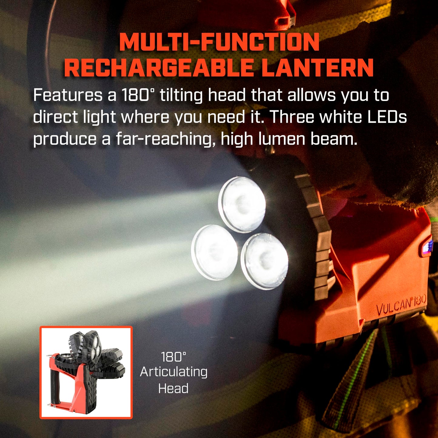 Streamlight 44300 Vulcan 180 Lantern 1200 Lumens with Heavy Duty Strap, Without Charger, Yellow