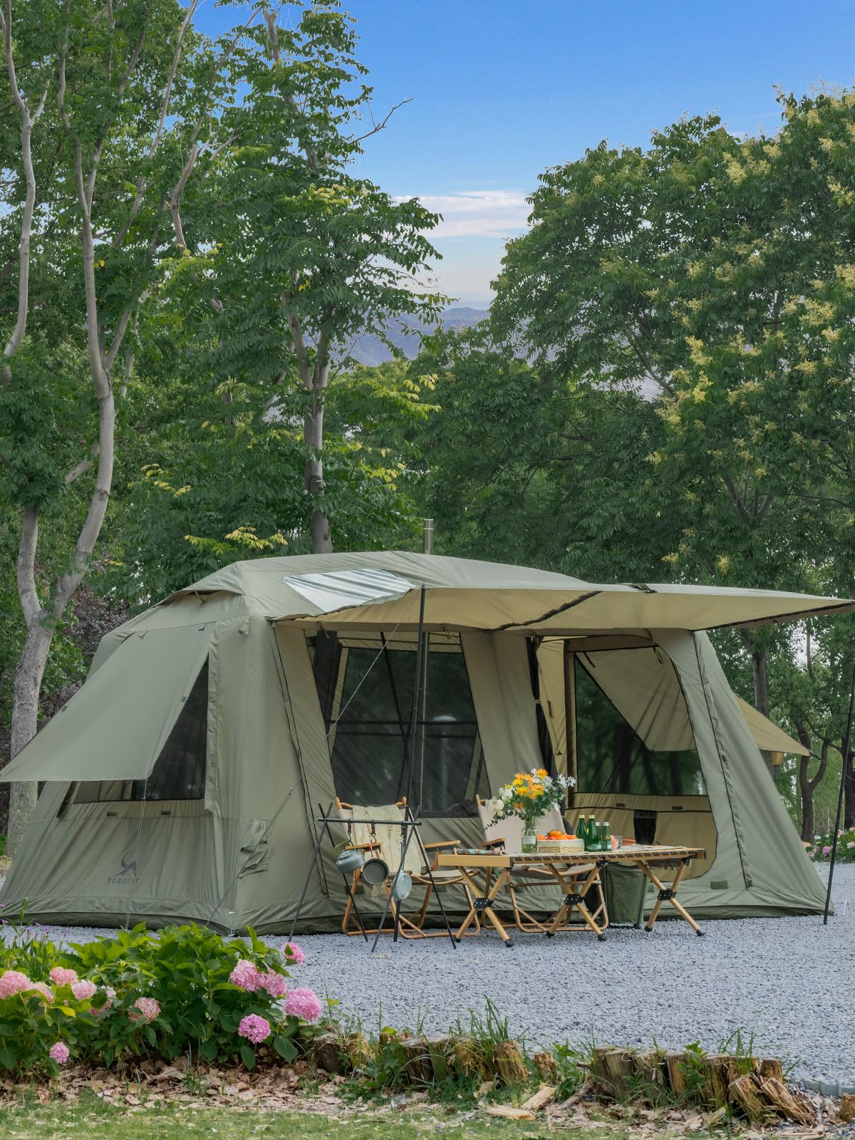 MC TOMOUNT Inflatable Tents for Camping, 6/8/10 Person Large Family Blow Up Camping Tent with 2 Doors 4 Windows 2 Skylights, Double Layer Waterproof Air Glamping Tent for Outdoor Camping Picnic Party