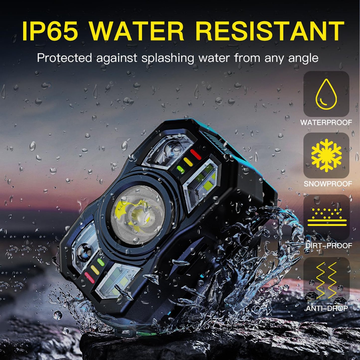 KunHe 40 Pack Headlamp Flashlight Head Lamps led Rechargeable Headlight Motion Sensor Head Lamp 10 Mode for Outdoor Camping Gear Hiking Fishing Running Cycling Headlight Emergency Lights for Home