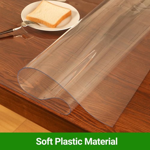 ETECHMART Clear Plastic Table Cover Protector Rectangle 36 x 60'', Thick Waterproof Transparent Table Protector for Dining Table, Non-Slip Heat Resistant Clear Desk Mat for Kitchen Office Desktop