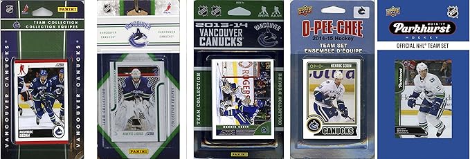 C&I Collectables NHL Vancouver Canucks Men's 5 Different Licensed Trading Card Team Sets White