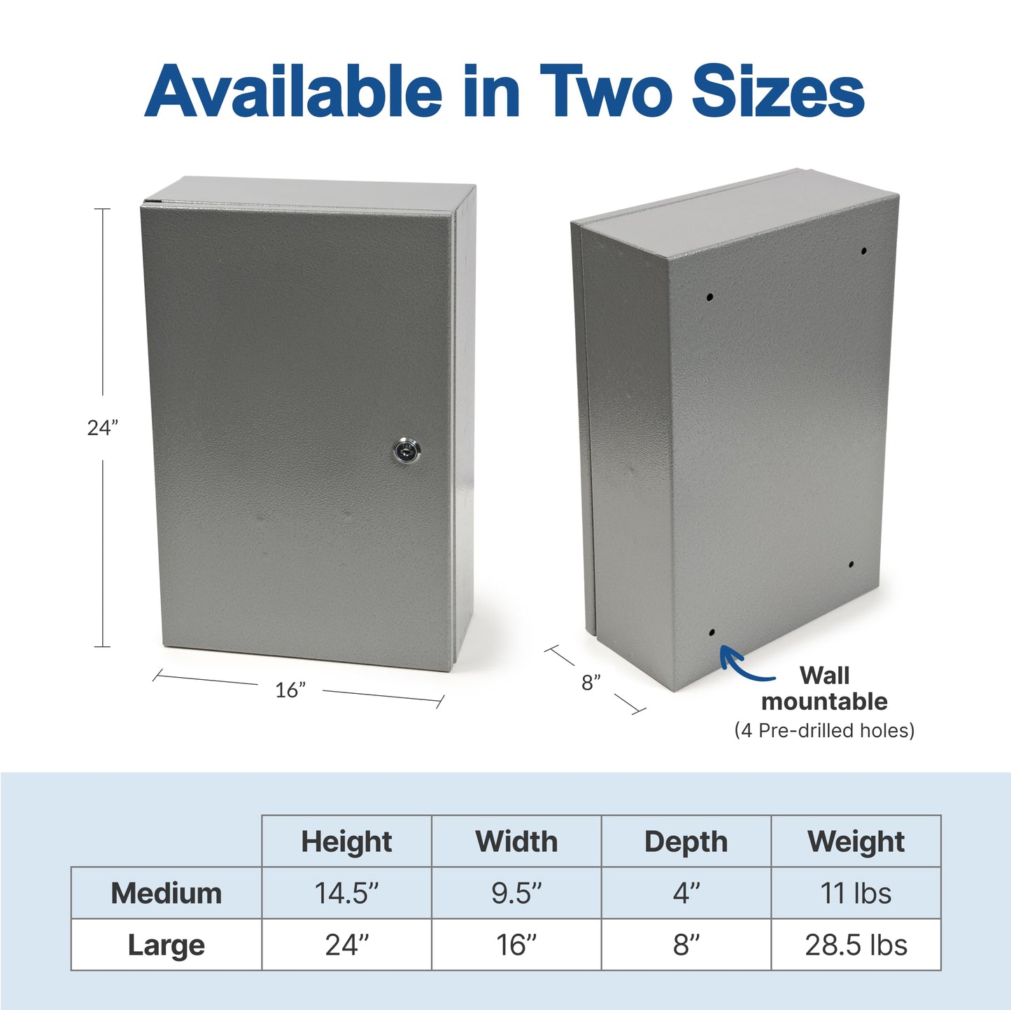 Graham-Field Locking Medicine Cabinet - Safe Narcotic, Drug & Medical Storage - Steel Double Doors & Locks