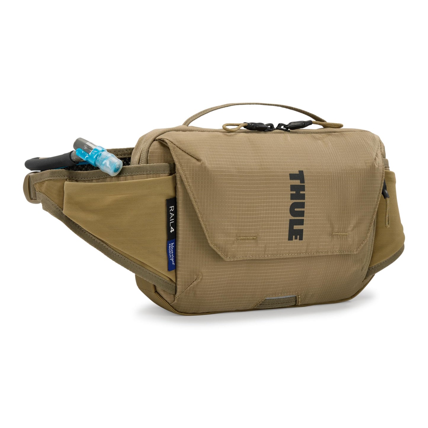Thule Rail Hip Pack 4L - Soft Zippered Phone Pocket - 1.5L Water Bladder Included with Magnetic Hose Sleeve - External Elastic Nutrition Pockets - Inner Pockets for Organization