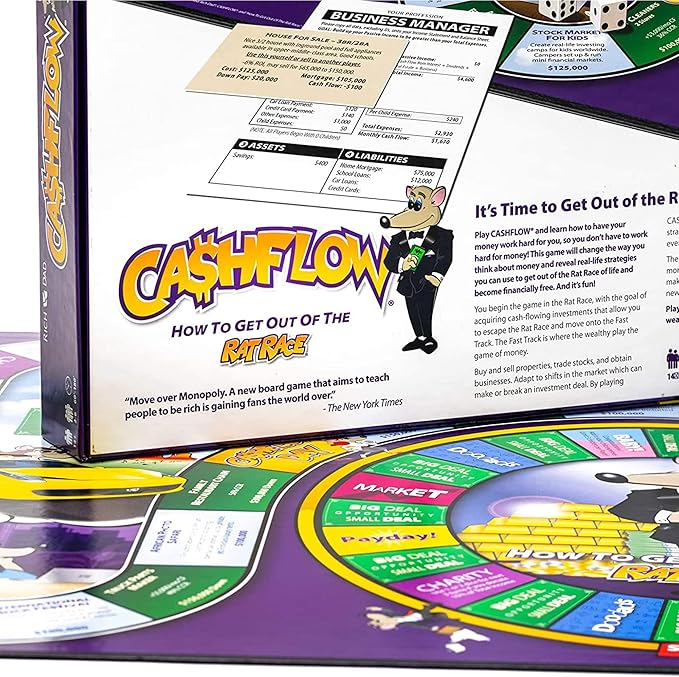 Rich Dad Cashflow How to Get Out of The Rat Race Board Game Set Adult & Kid Version - Fun and Educational Financial Literacy Learning Games for Boys Girls and Family