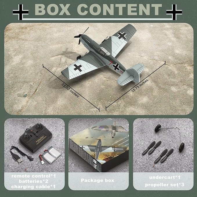 RC Plane 3 Channel BF - 109 Remote Control Airplane 2.4GHz & 6 Axis Gyro Stabilizer 2 Batteries Included Ideal for Adults Beginners