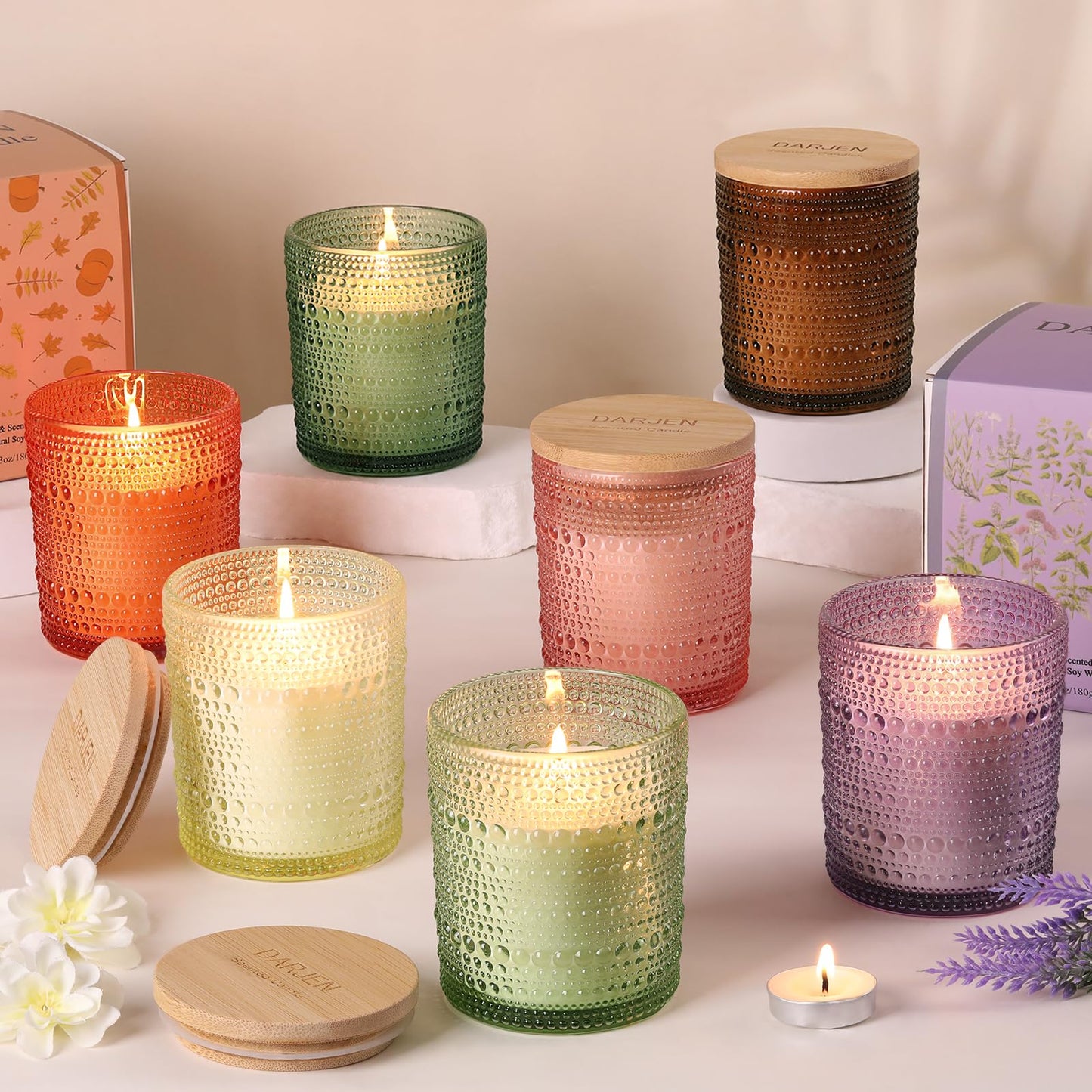 Eucalyptus & Sage Soy Scented Candles for Home- 6.3oz 42H Natural Soy Wax Aromatherapy Jar Candle with Strong Scent, Decorative Aesthetic Candles for Relax, Meditation, Bathroom, Luxury Gift for Women