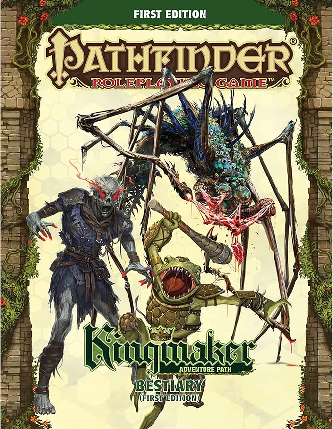 Pathfinder Kingmaker Bestiary Hardcover - 200+ Monsters NPCs & Conversion Rules for First Edition Tabletop RPG