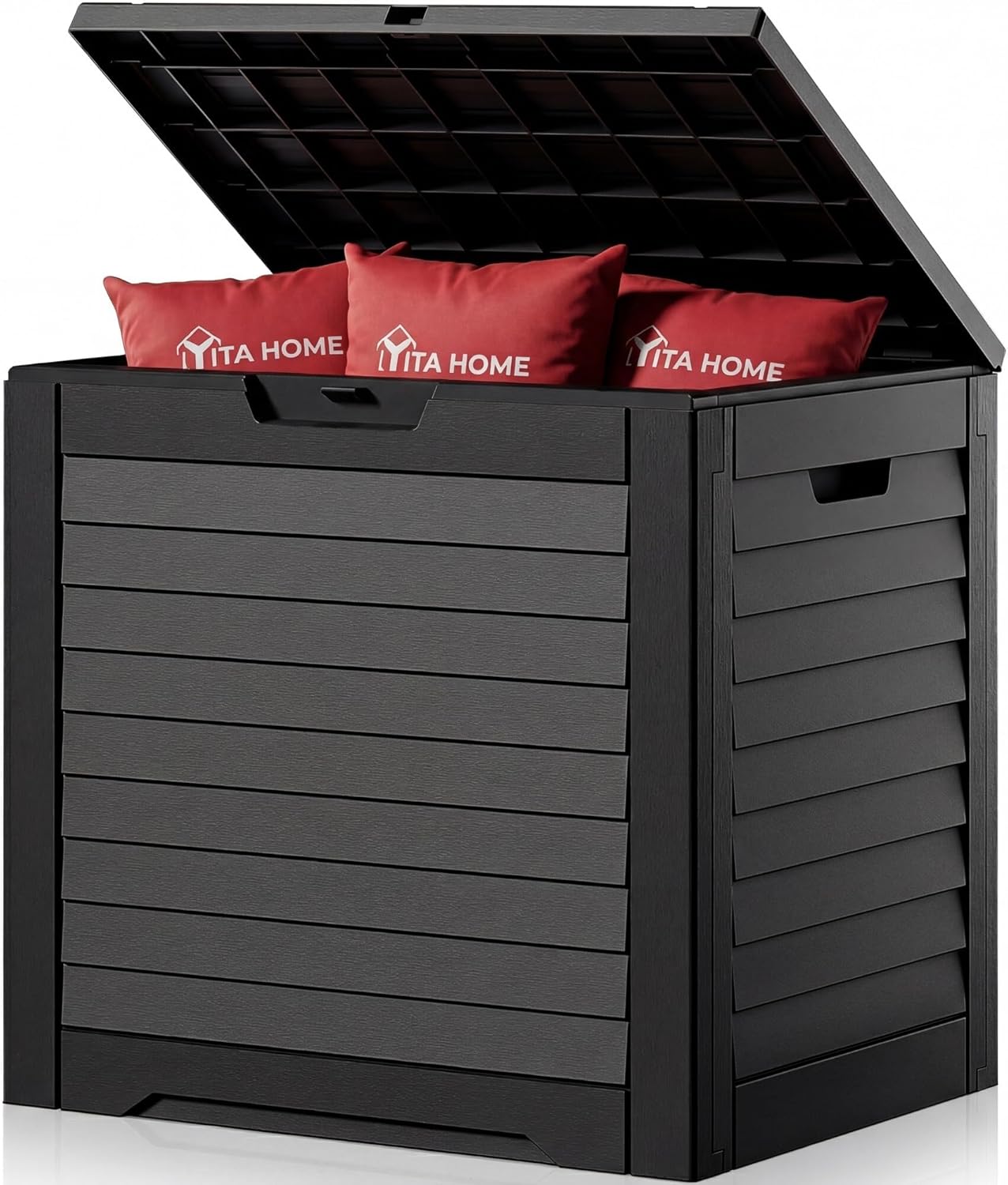 YITAHOME 35 Gallon Waterproof Outdoor Storage Box - Lockable Resin Deck Box for Patio & Garden Tools