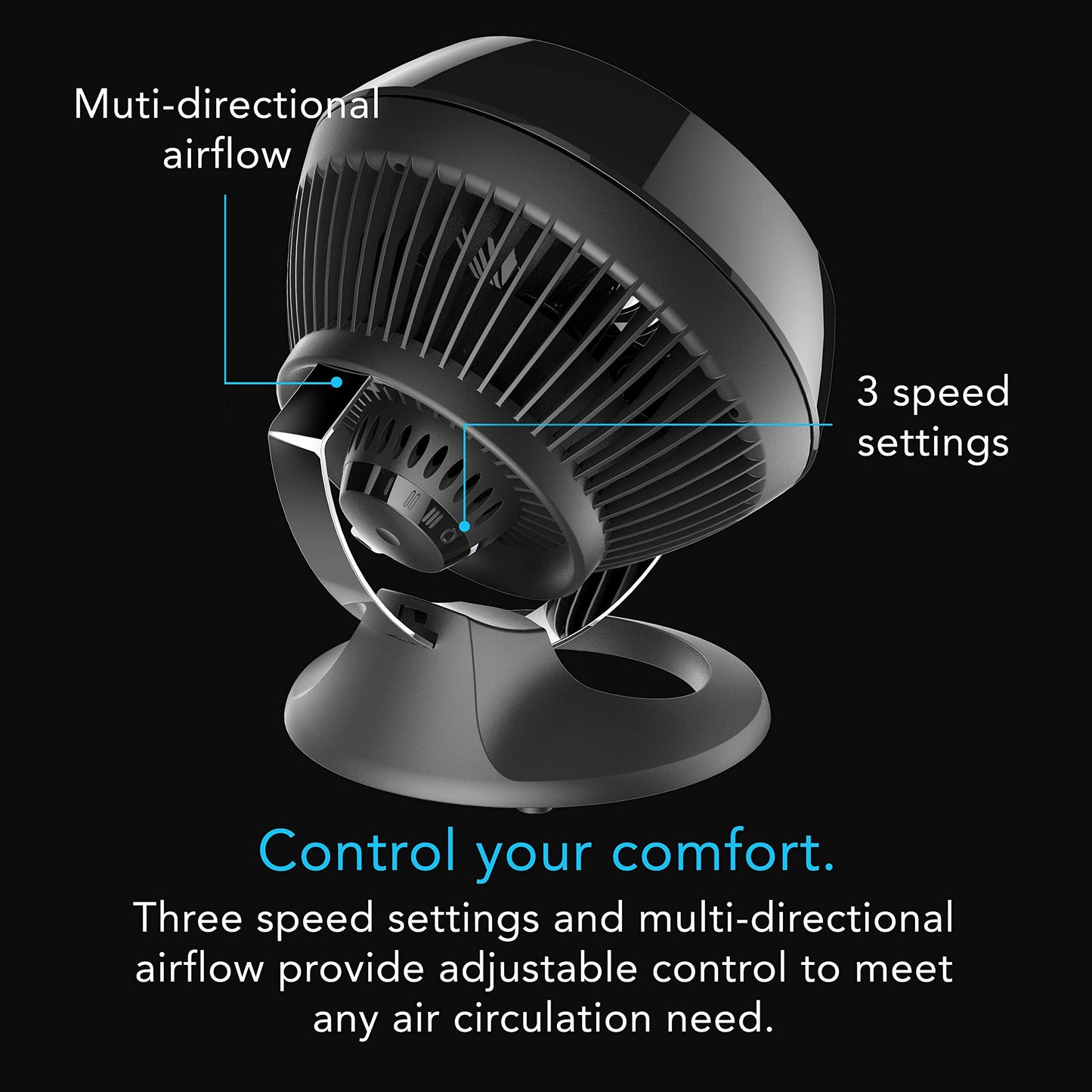 Vornado 602 Whole Room Air Circulator Pedestal Fan with 3 Speeds, Adjustable Height, Personal, Black and Vornado 460 Whole Room Air Circulator, Small Fan with 3 Speeds, Adjustable Tilt, Easy to Clean, Moves Air 70 Feet, Quiet Fan for Home, Office, Bedroom