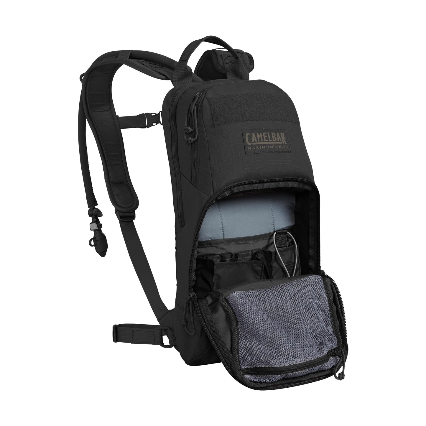 CamelBak M.U.L.E. Tactical Hydration Backpack, Modular MOLLE Design with 100oz Mil‑Spec Crux Reservoir, Black 2.0