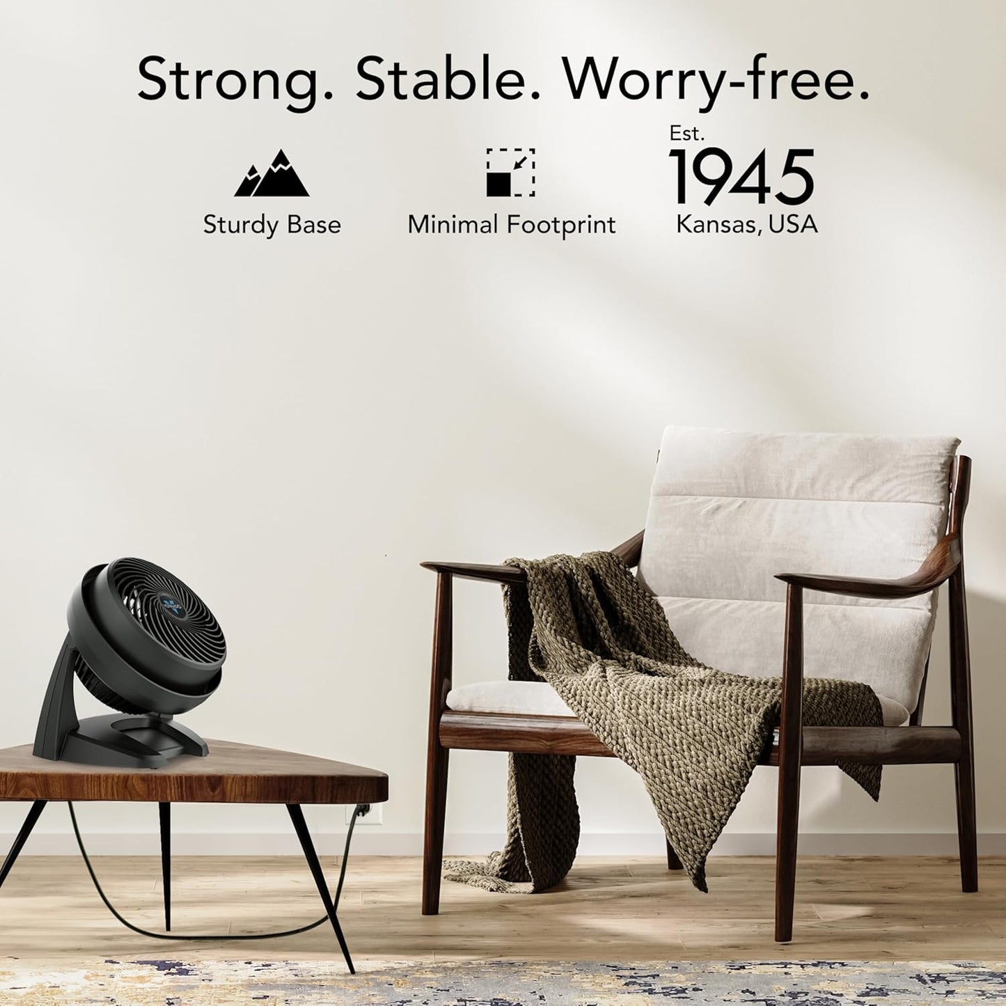Vornado 630 Mid-Size Air Circulator - 3-Speed Quiet Floor Fan with Adjustable Tilt - 9" Black