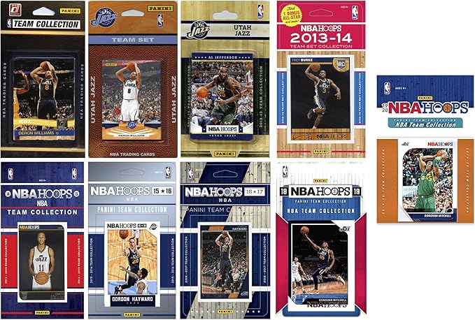 NBA Utah Jazz 9 Different Licensed Trading Card Team Sets