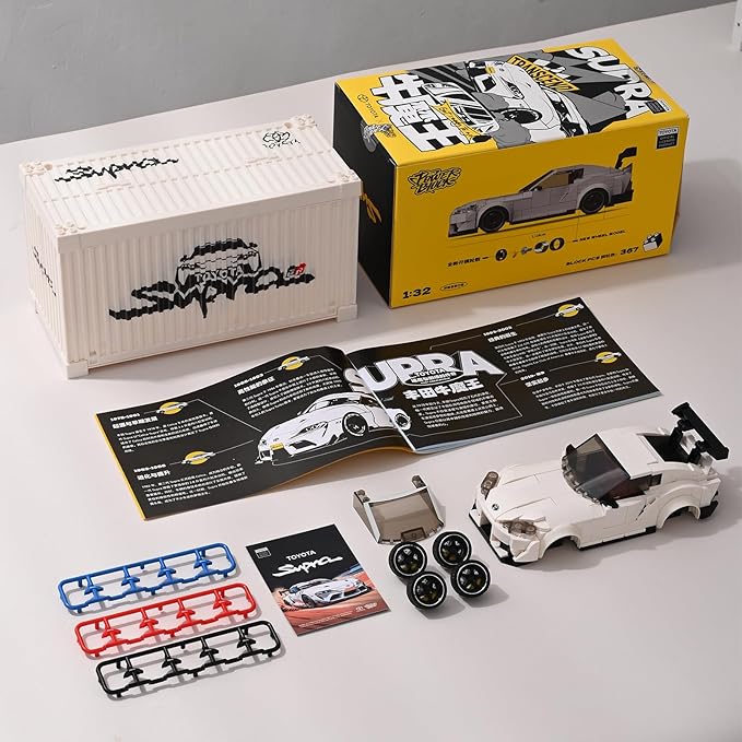 Toyota Supra Building Car with Display Container Toyota Officially Licensed Compatible with Speed Champions Sports Racing Car Building Toys for Adults and Kids Boys Aged 8-16 (367PCS)