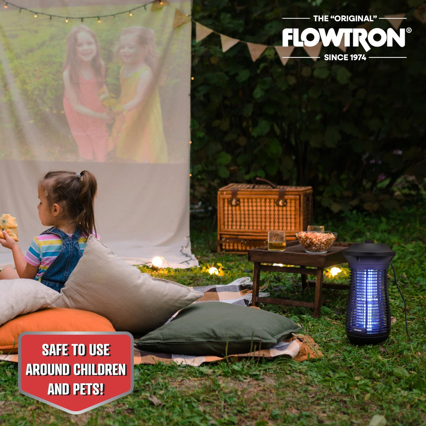 Flowtron Outdoor Bug Zapper | 4000 Volt Electric Insect Killer with ¾ Acre Coverage | Non-Clogging Shock Grid | Kills Mosquitoes Flies & Flying Insects | Patio Deck Yard Camping | ETL Certified