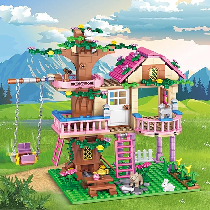 Tree House Building Set Compatible with Friends 504 PCS Forest House Building Kit Birthday Gift for Kids Girls Boys Age 6-12 Years(7652)