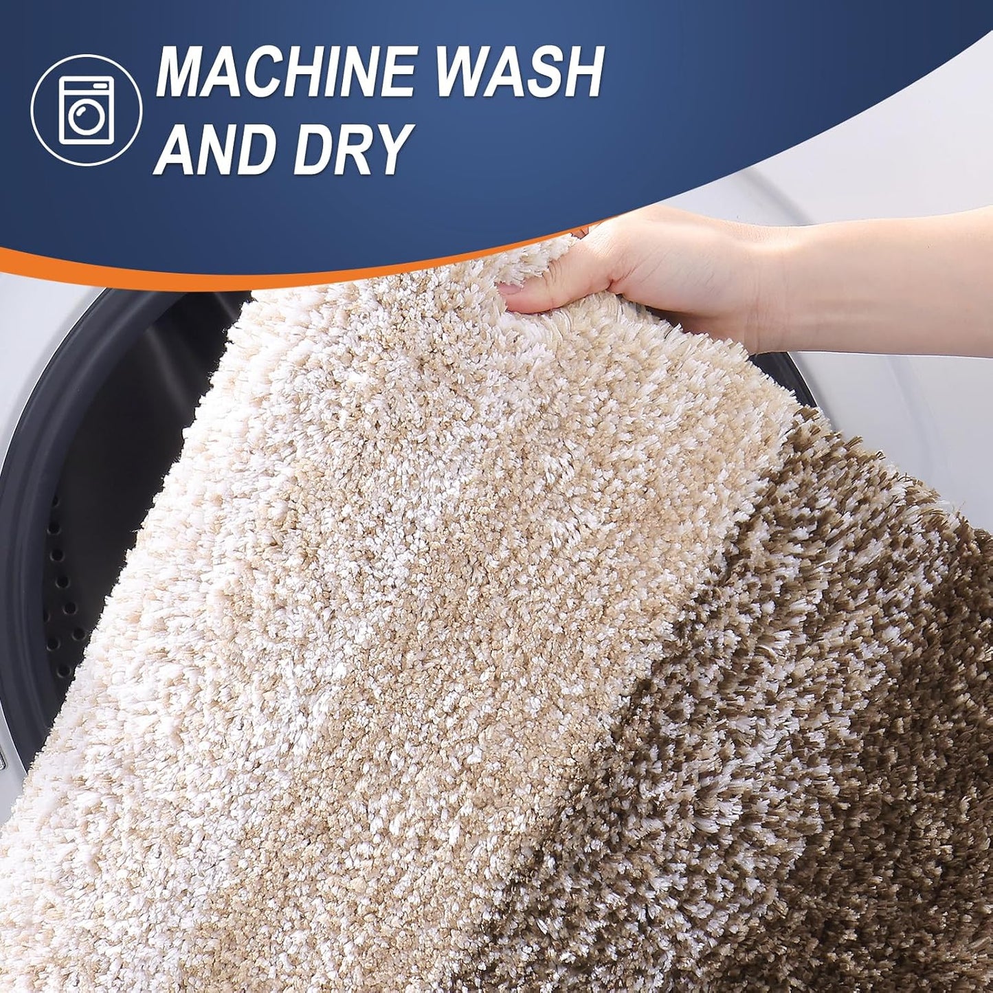 OLANLY Bathroom Rugs - Extra Soft Microfiber Mat 36x24 | Quick Dry, Rubber Backing, Light Brown