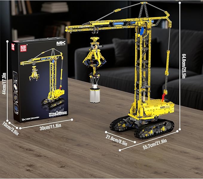 Mould King 17059 Technik Crawler Crane Advanced Building Sets MOC Mobile Construction Model Toy with APP Remote Control for 14+ Teen/Adults Large Vehicles Crane Building Kits for Adults(1731PCS)