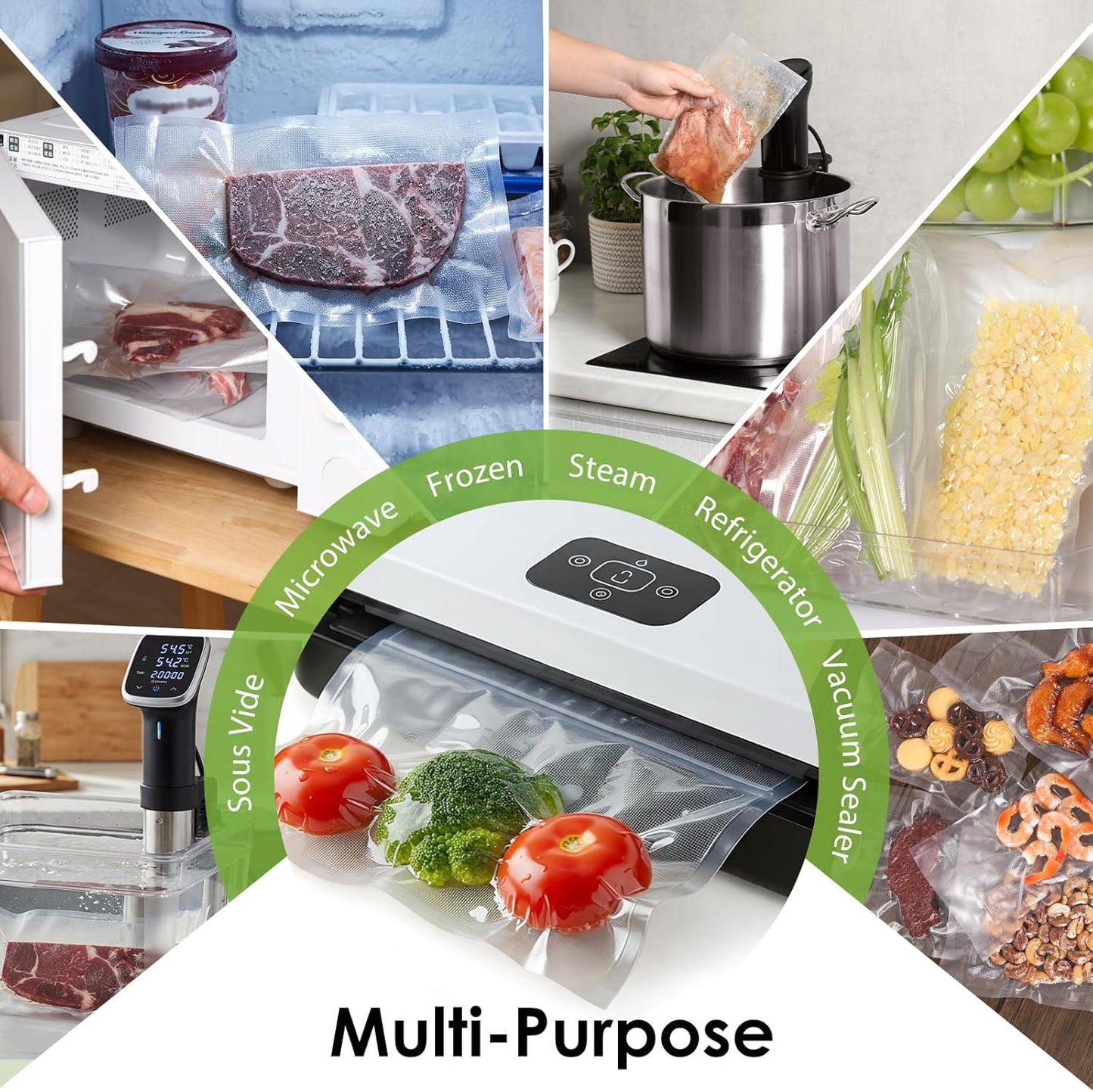 Vacuum Sealer Bags - 150 Precut Food Saver Bags | BPA Free, Puncture Resistant, Meal Prep Sizes