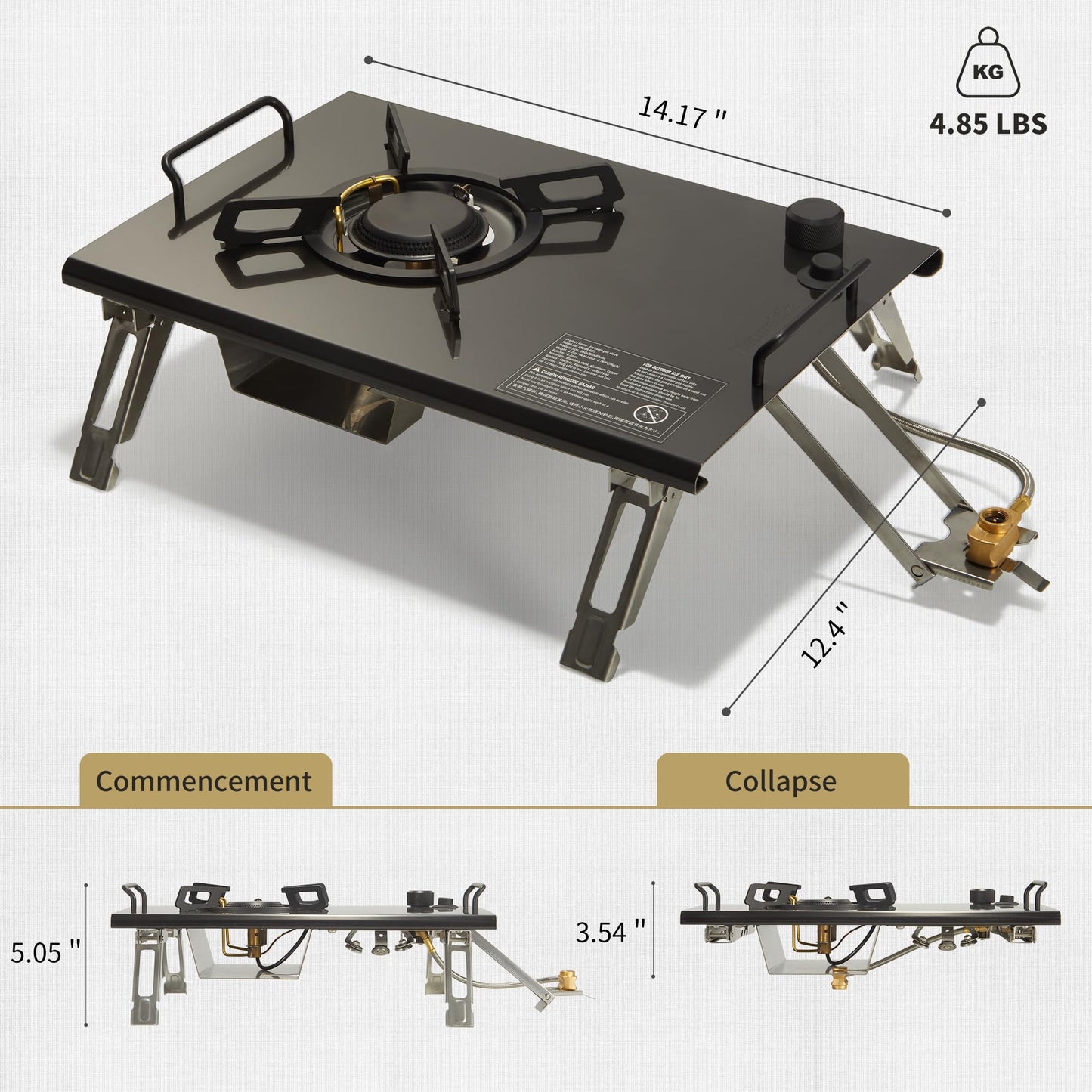 Naturehike Camping Gas Stove for IGT Table, Folding Isobutane Stove with Carry Bag, Portable Camp Stove for Outdoor Car Camping Cooking Tailgating
