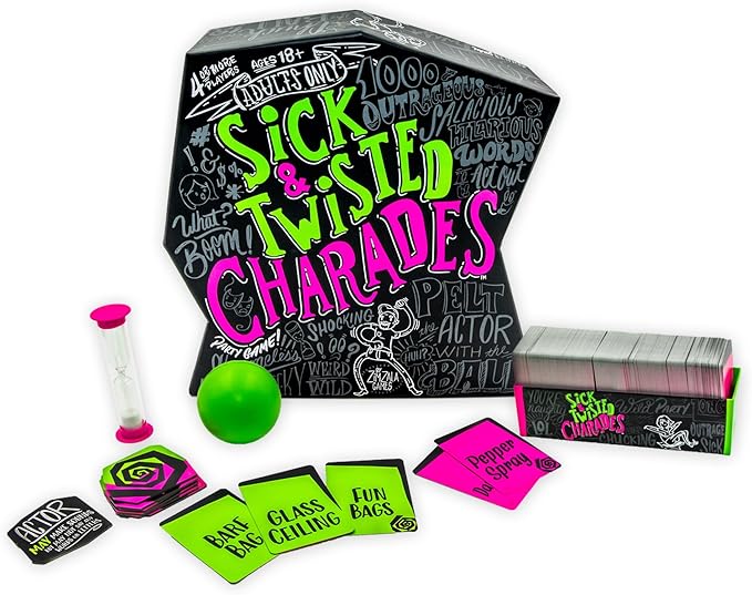 Wonder Forge Sick & Twisted Charades Party Game for Adults Age 18 & Up - 1000 Outrageous Salacious Hilarious Words to act Out!