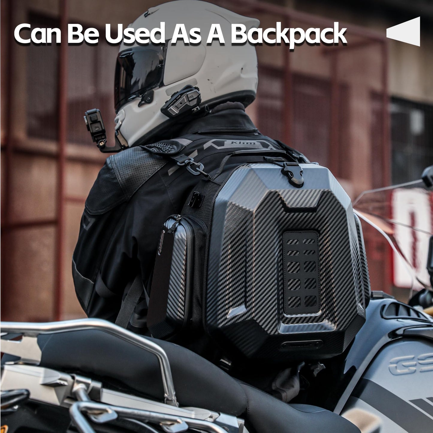 Rhinowalk Motorcycle Tail Bag Travel Luggage Expandable Motorcycle Helmet Bag 23L-35L Waterproof All Weather/Trunk/Rack Bag with Sissy Bar Straps-Matt Black New Upgrade