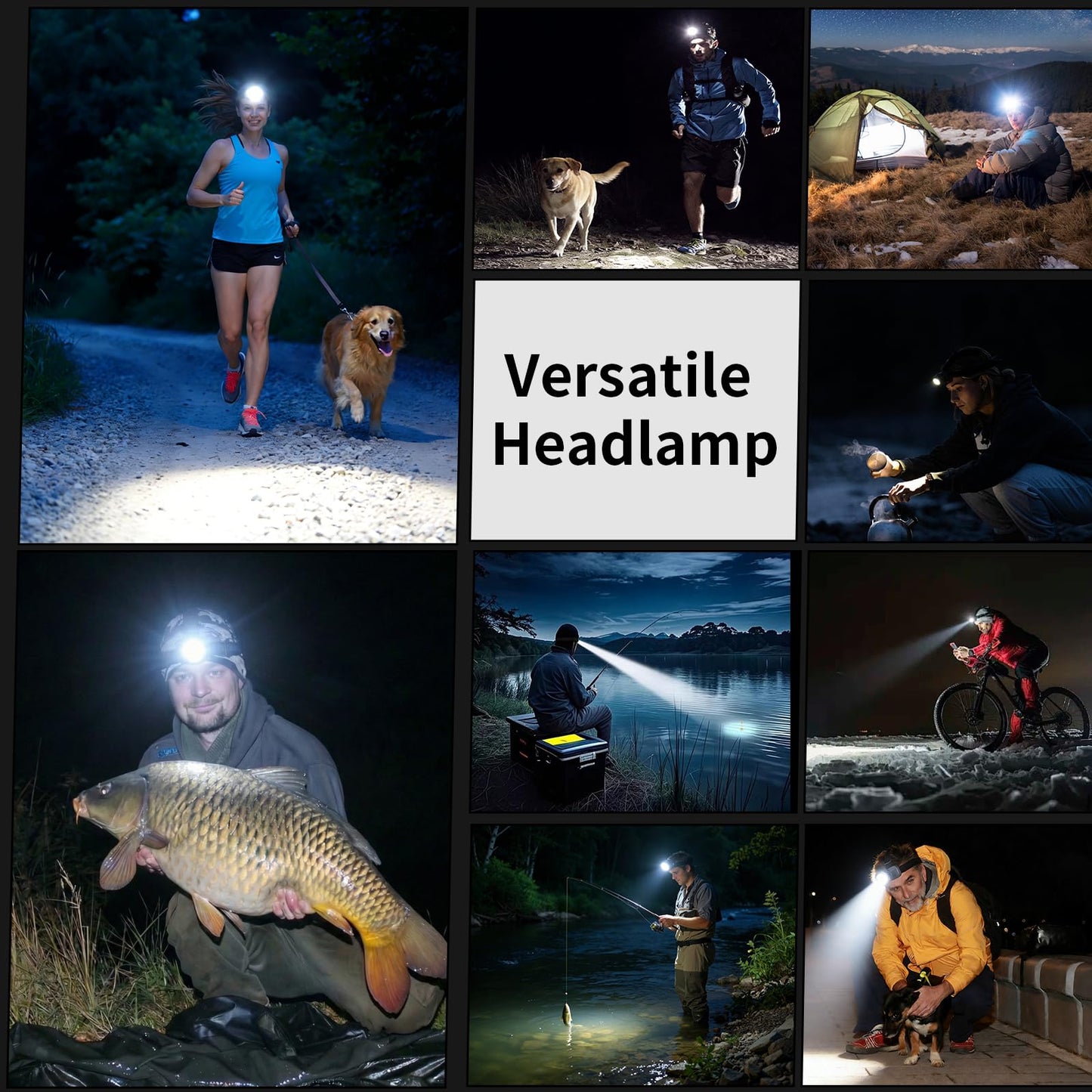KunHe 20 Pack Rechargeable LED Headlamp with 1800mAh Battery 333 Lumens Aluminum Alloy with Zoomable150M Beam IP65 Waterproof 3 Modes for Construction Crews Warehouse Maintenance & Emergency