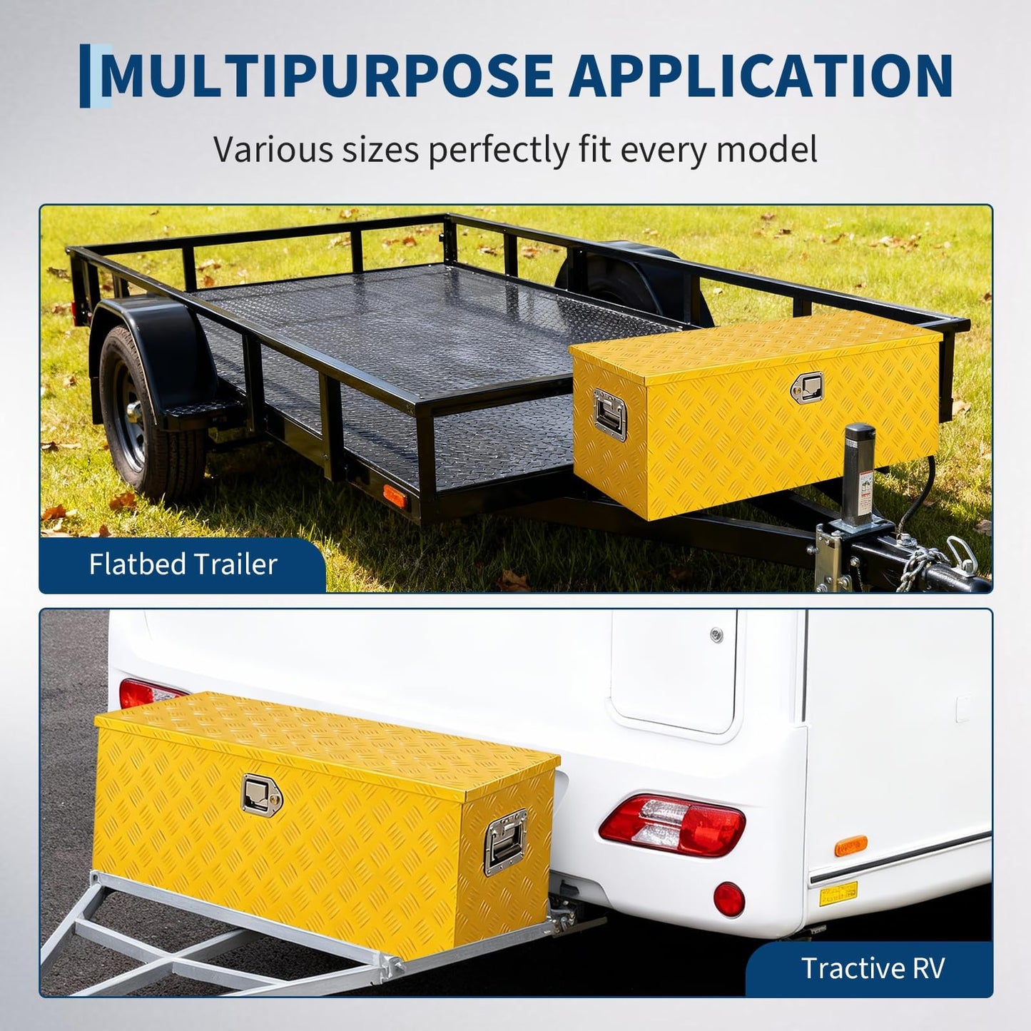 Heavy Duty Aluminum Truck Bed Tool Box 36'', Professional-Grade Storage Chest with Secure Lock, Gas Strut Lid, and Small Parts Organizer, Durable Heavy Duty Alu Tool Box for Pickup, RV, Trailer