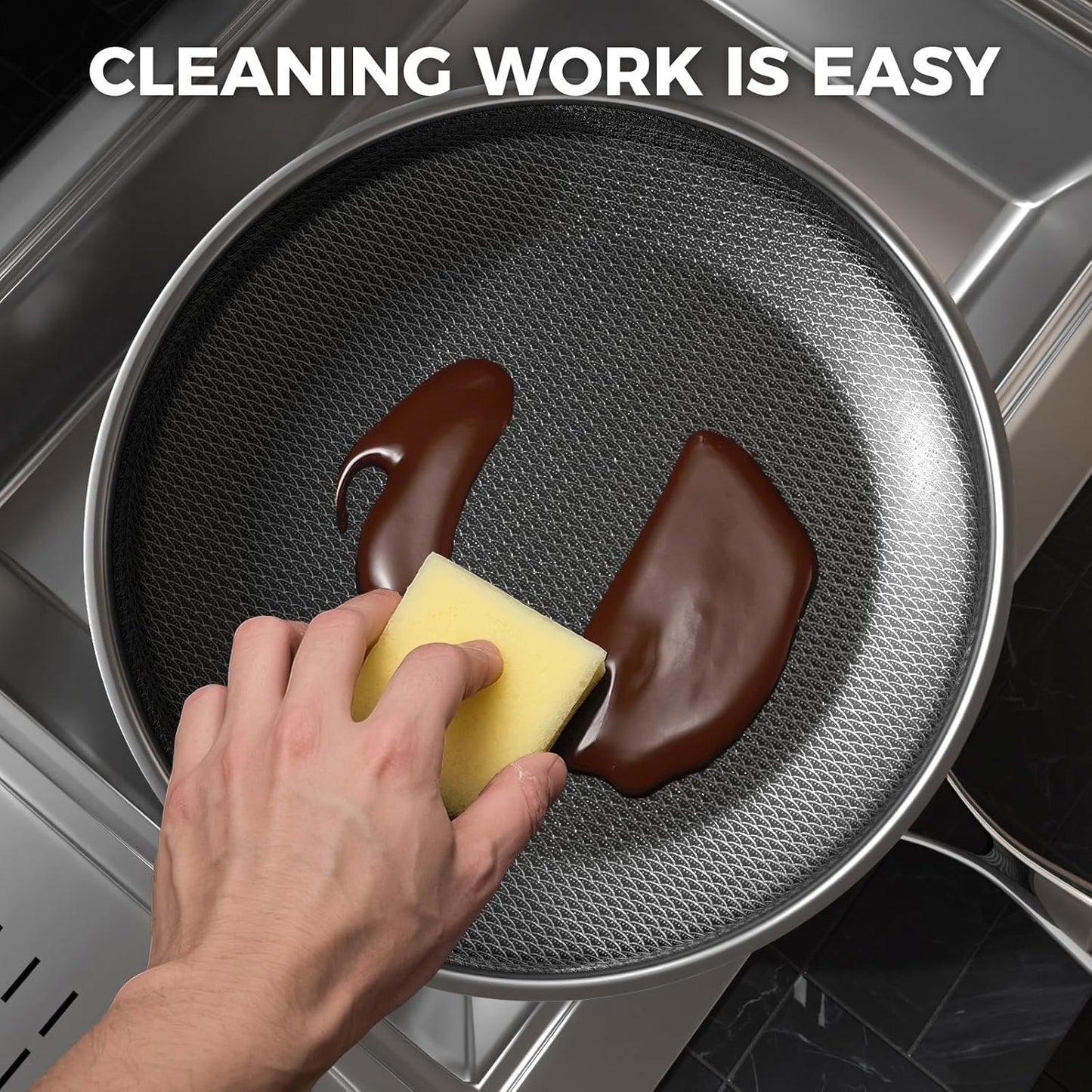 Skiennix Nonstick Frying Pan - 9.5 Inch Hybrid Design with Stay-Cool Handle | Dishwasher Safe & Oven Safe