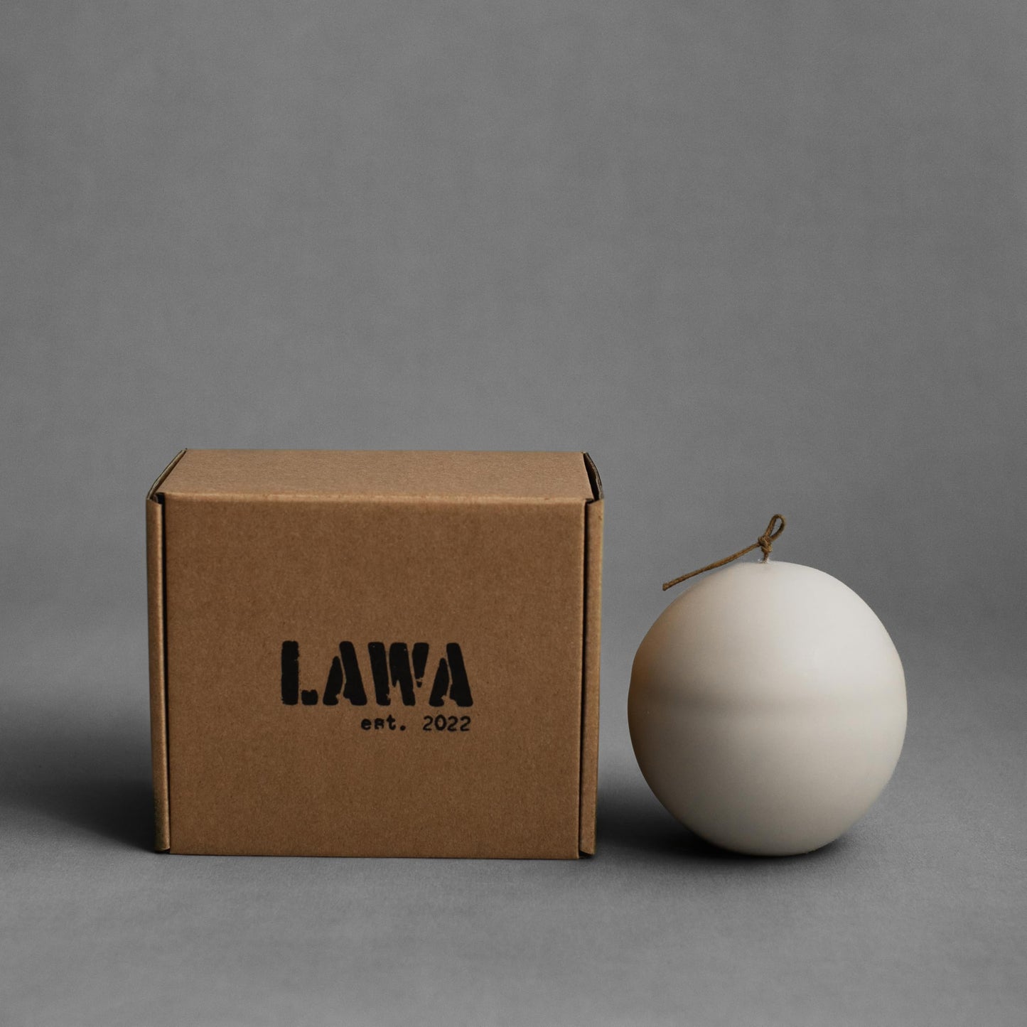 LAWA Imperfect Sphere Candle - Beautiful Handmade Pillar Scented Soy Wax Elegant Aesthetic Candle Housewarming Gift Home Room Shelf Decor Idea (Light Beige, Large)