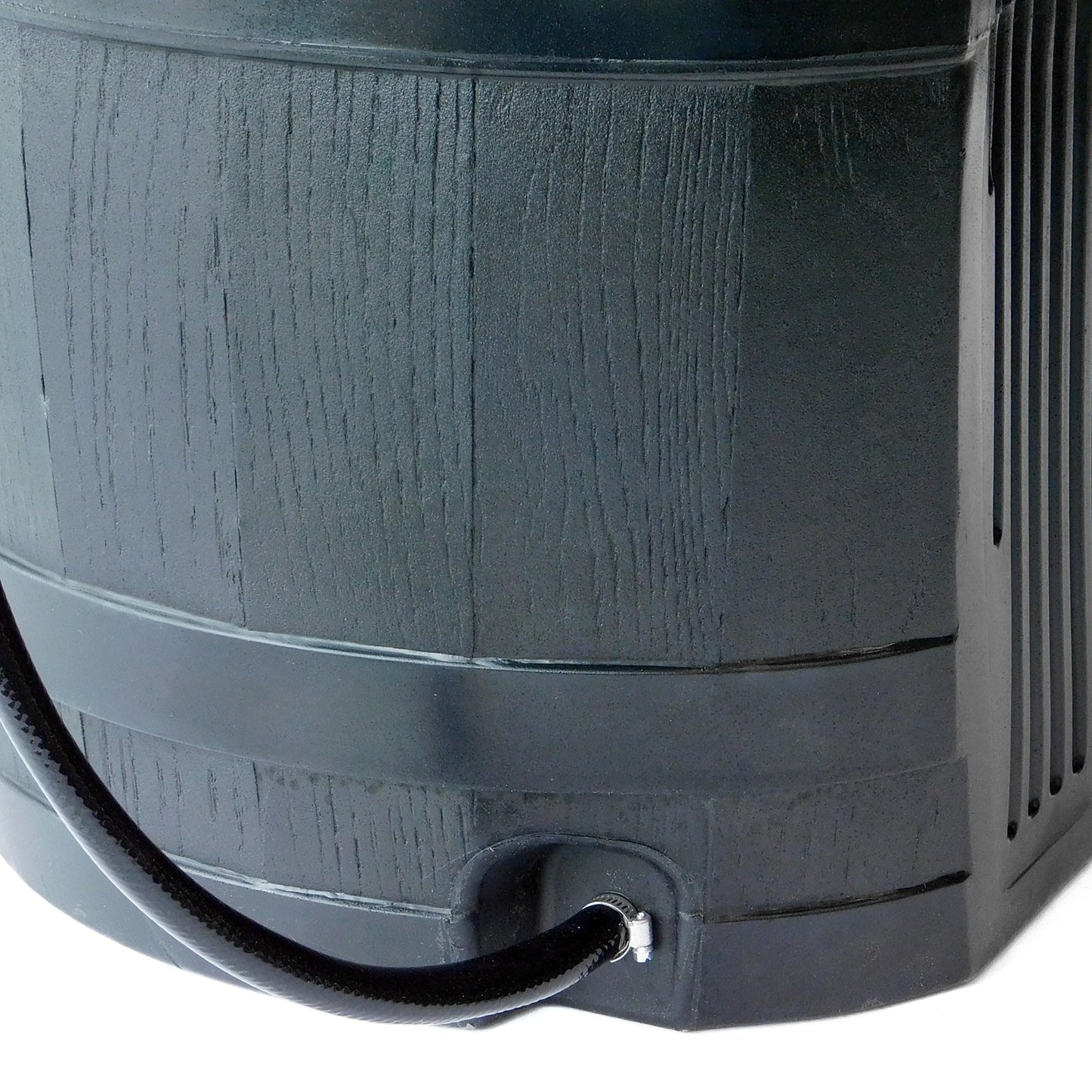 FCMP Outdoor 45 Gallon Heavy Duty Rain Water Catcher Barrel Container with Hose and Debris Screen for Outdoor Plants, Garden, and Landscapes (RC45-BLK) Black