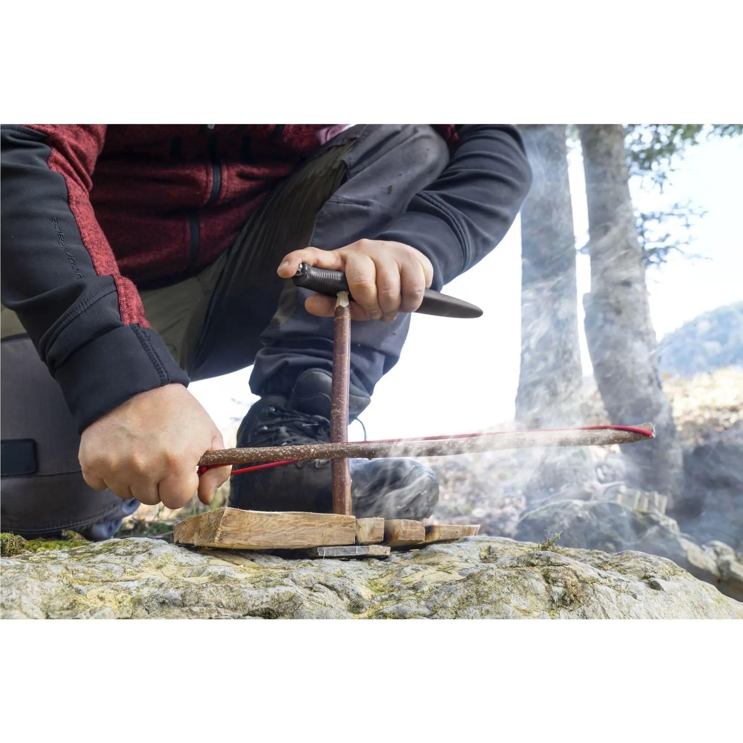 Victorinox Venture Pro Fixed-Blade Full Tang Stainless Steel Outdoor Knife - Bow Drill Divot, Durable Black Handle, Swiss Army Design, Ideal for Camping and Survival