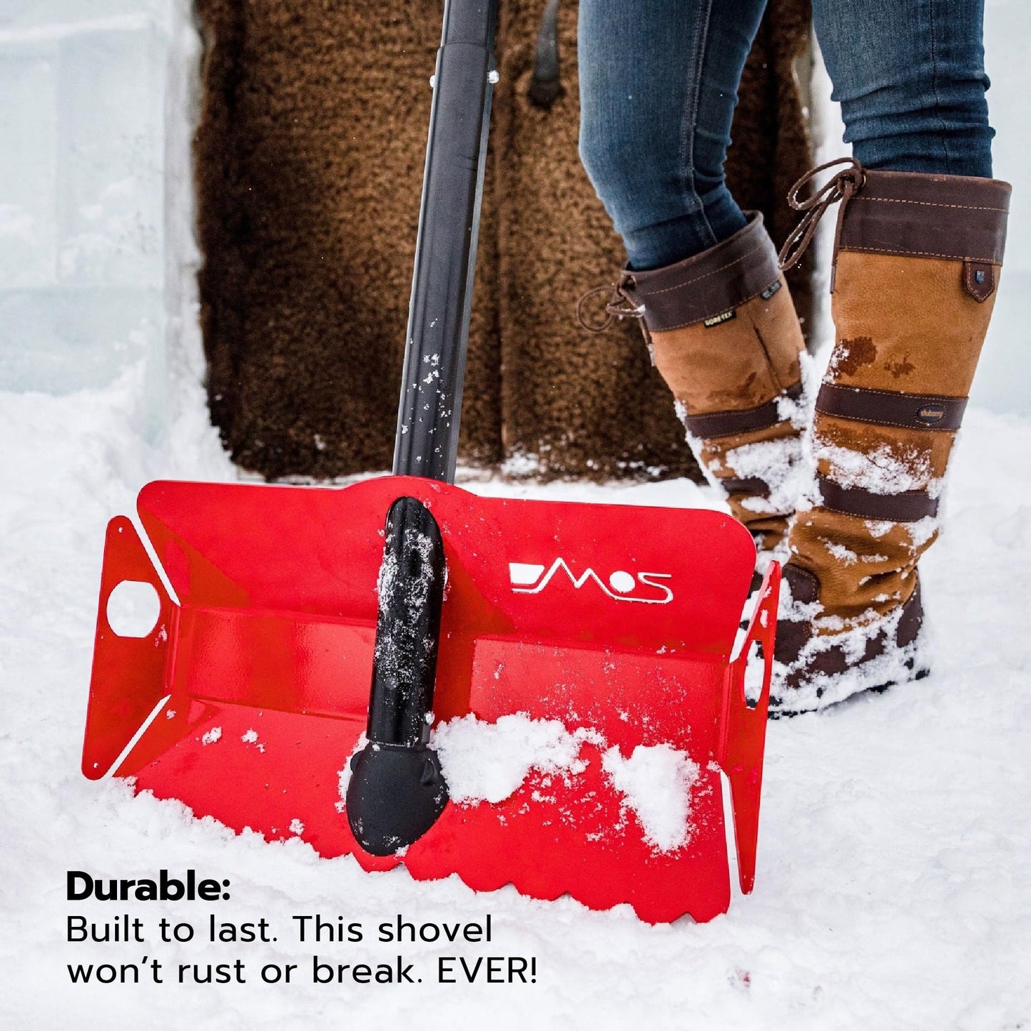 DMOS Stealth Shovel + Bag - Lightweight, Aluminum Sand & Snow Shovel with Extendable Handle for Camping, Overlanding, Survival, & Off-Road Use - Regular Shovel (Racing Red) + Bag (Alloy)