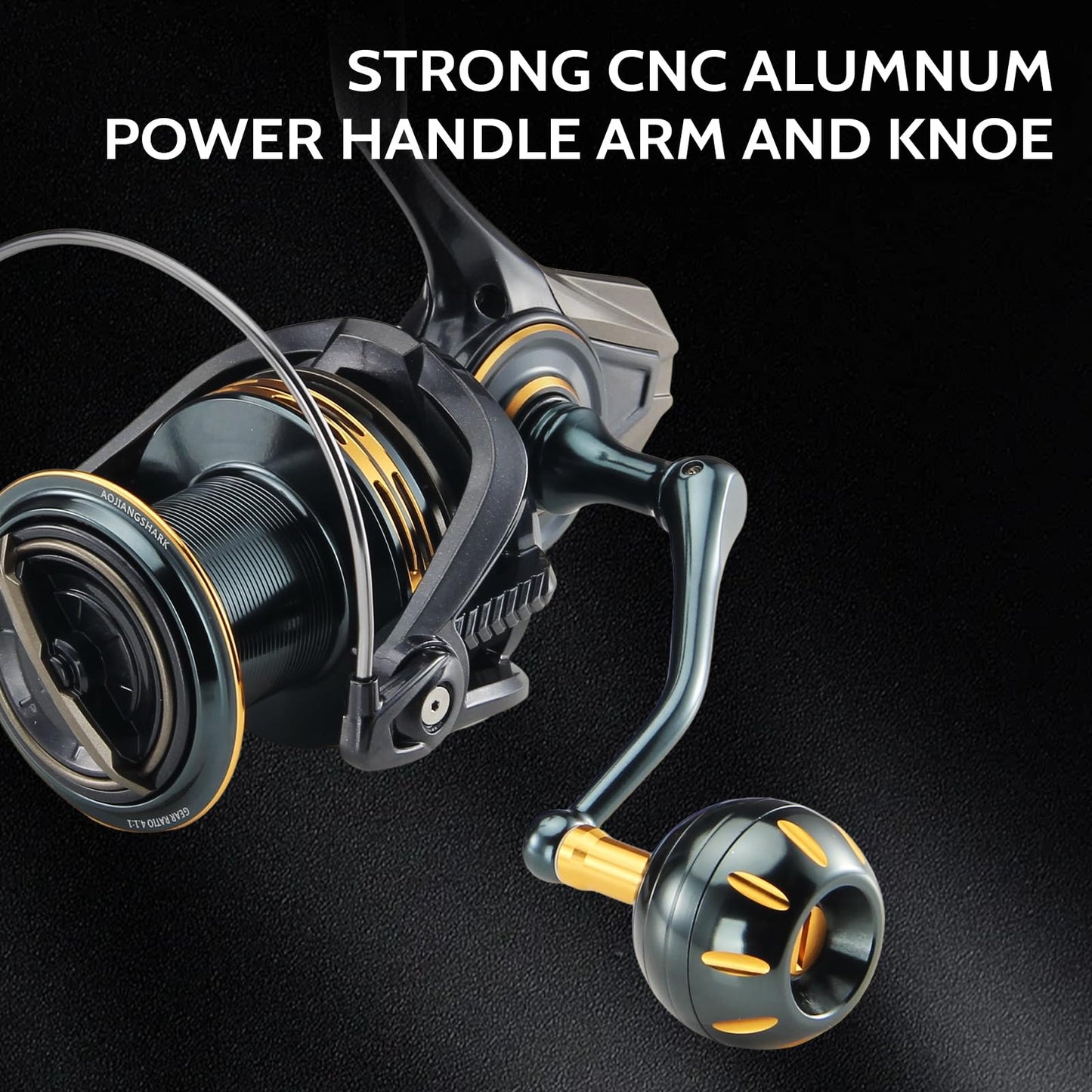 Big Game Surf Spinning Fishing Reel 8000/12000,20KG Drag Power Backlash-Free Bearings,Metal Reel Seat,Zinc Alloy Gear for Saltwater Inshore and Offshore Fishing (SKL, 16000)
