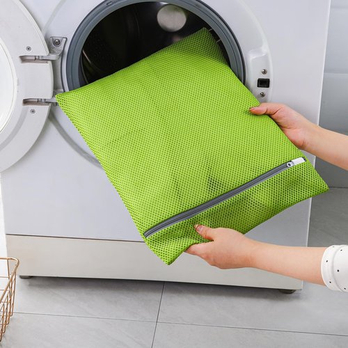 GUOZCARAY 4 pack Mesh Laundry Bags,Mesh Wash Bags,Lingerie Bags for Washing Delicates,12 x 16 Inches lingerie bags for Laundry, Travel Storage Organize Bag for Cotton Clothes,Sheet, Shoes(GREEN)