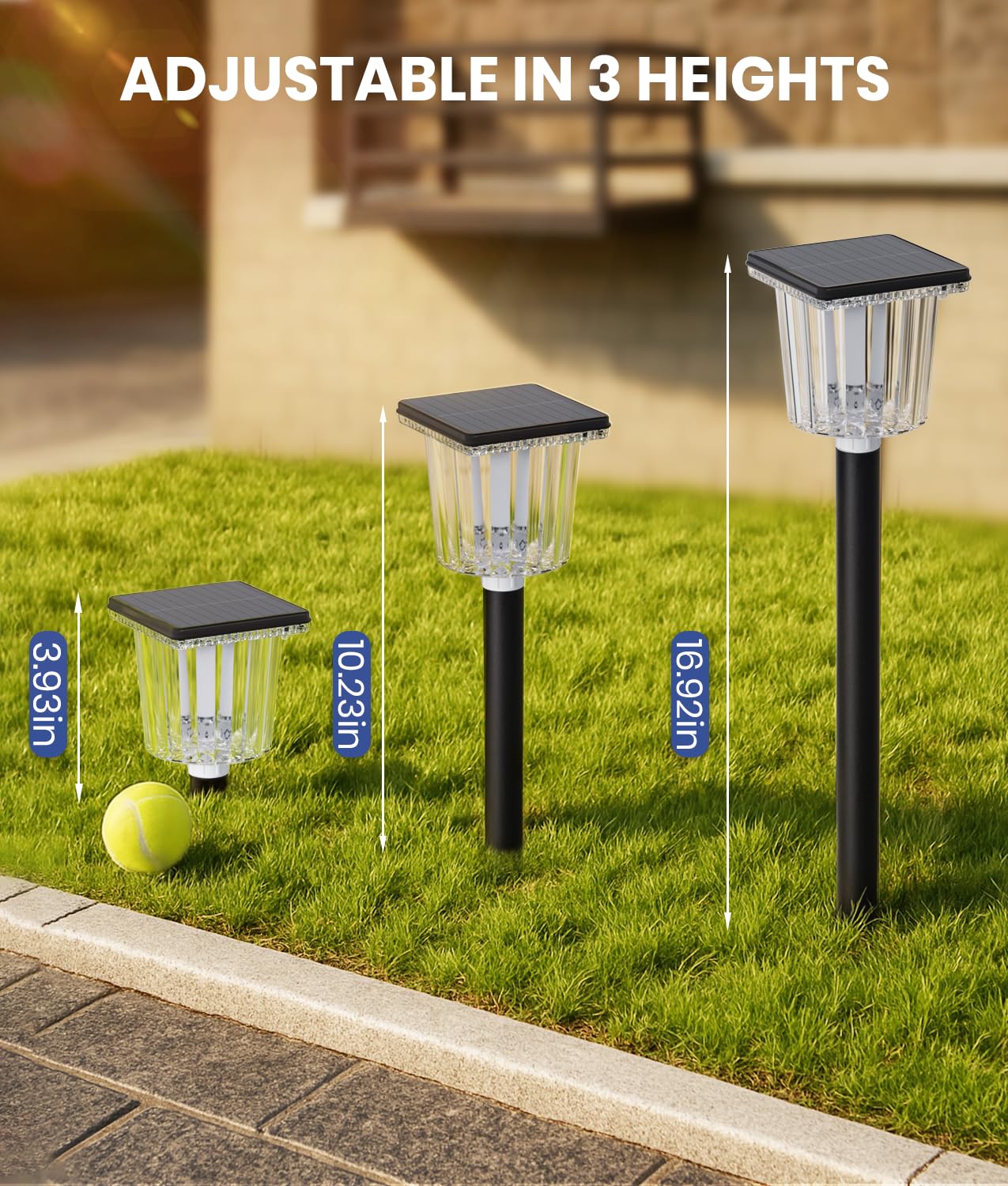 12-Pack Super Bright Solar Pathway Lights Outdoor Powered,Adjustable Warm&Cool White,Waterproof IP65 Solar Garden Decor Landscape Lighting Outside for Front Yard/Patio/Walkway/Driveway/Lawn/Path Light