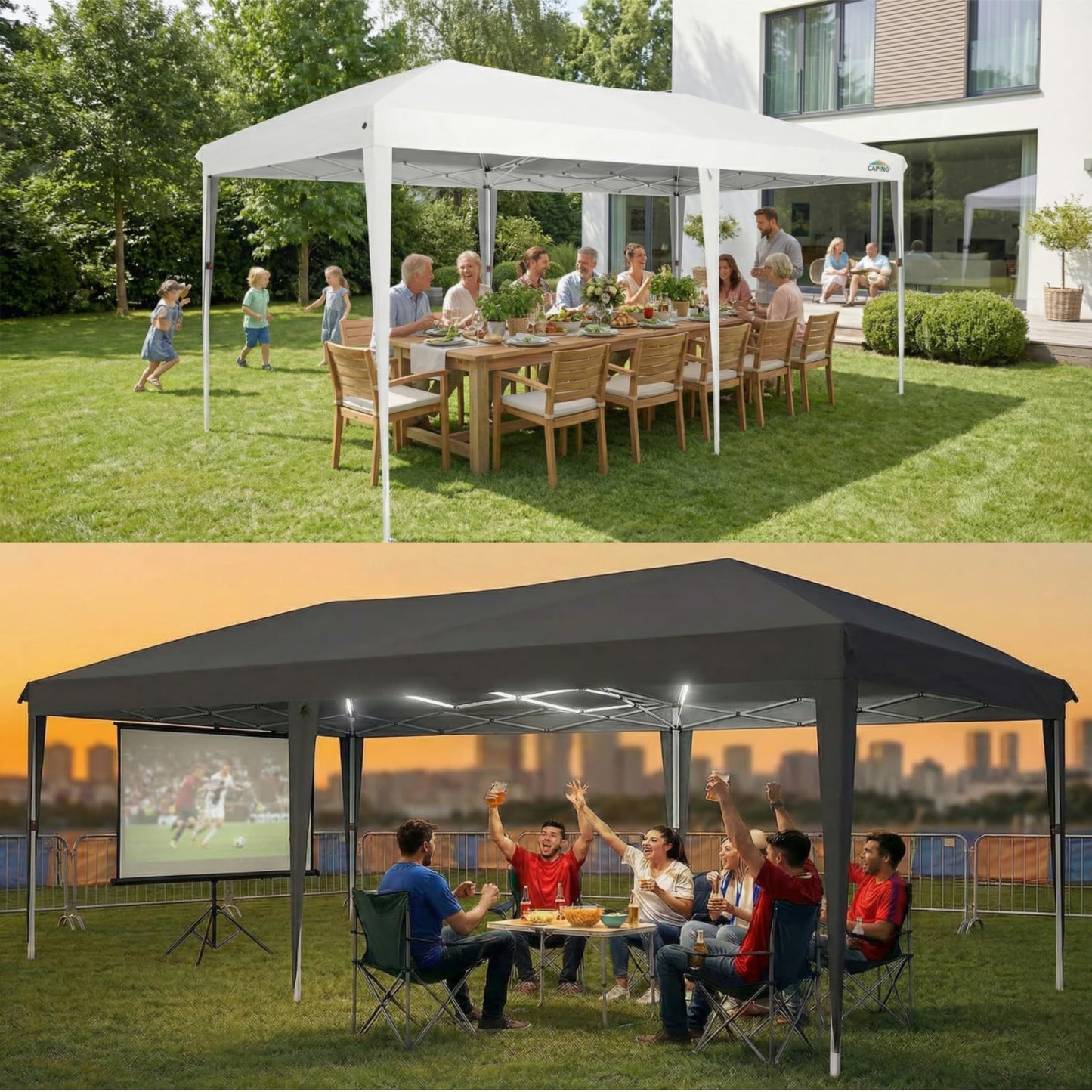 COBIZI 10x20 FT Pop up Canopy Tent with Sidewalls, Party Tents for Parties, Carpas para Fiestas, Easy Set Large Outdoor Popup Patio Gazebo for Backyard,Weddings,Vendor,Commercial Event,White (Upgrade)