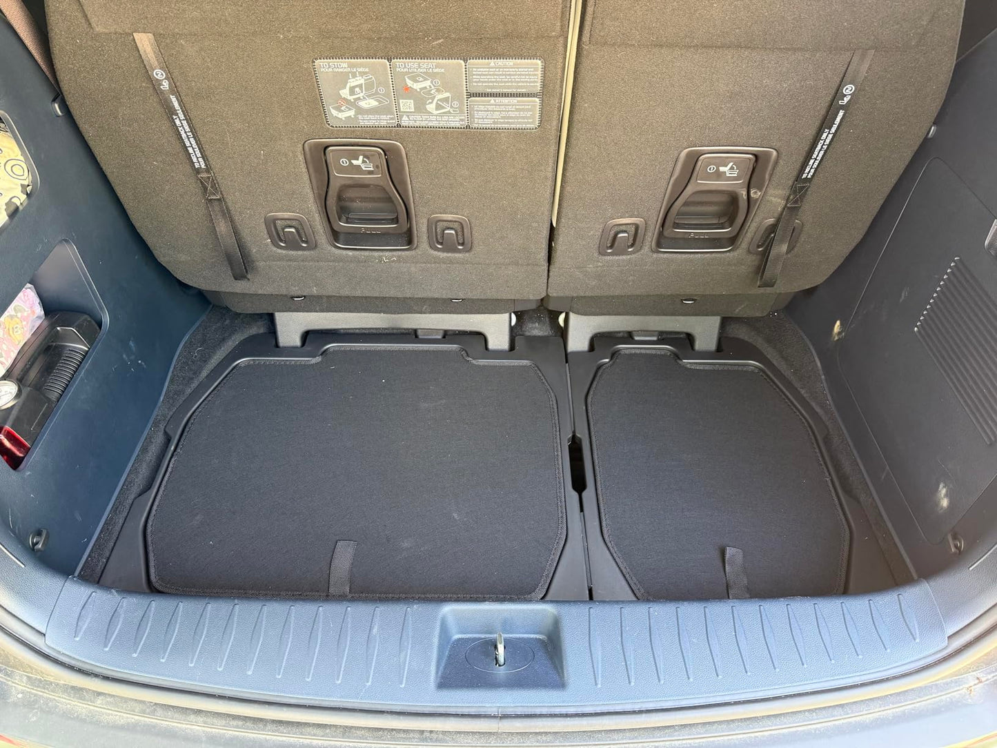 QXZcar Kia Carnival Trunk Organizer Storage Box, Insert Cargo Bins for 2021-2026 Carnival, Rear Hatch Container with Lid Tray